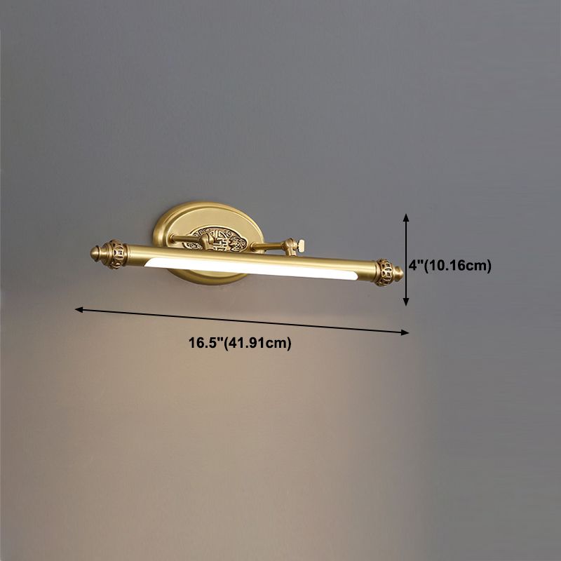 Stile moderno di illuminazione da vanità lineare in metallo 1 funce murale di vanità della luce in oro