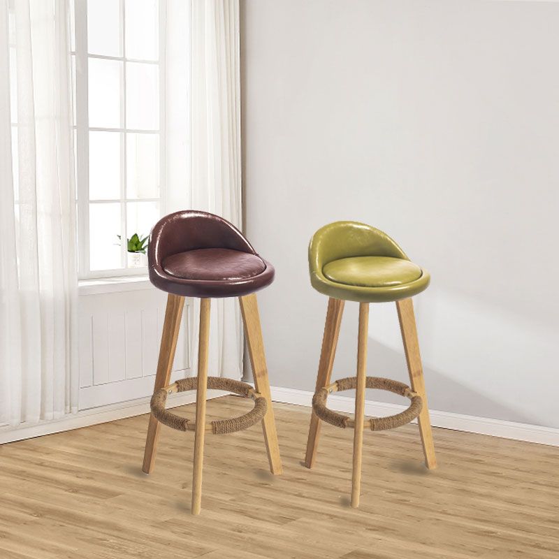 Low Back Armless Counter Stool Modern Bucket Seat Bar Chair with Footrest