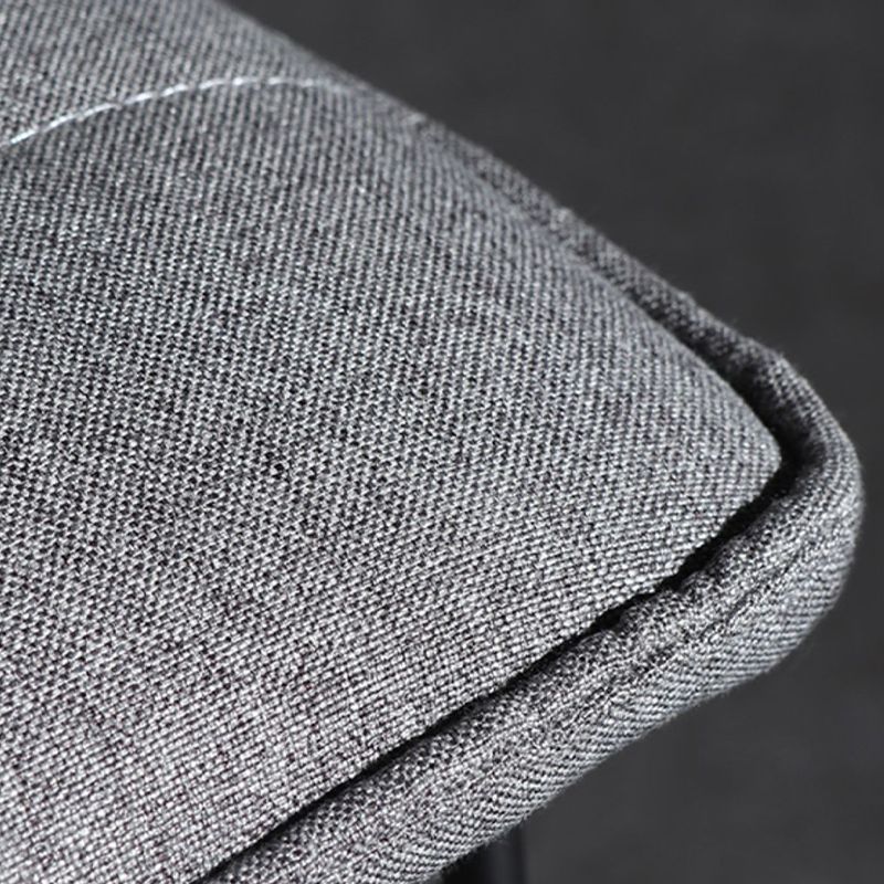 Contemporary Armless Upholstered Low Back Bar Stools with Metal Base