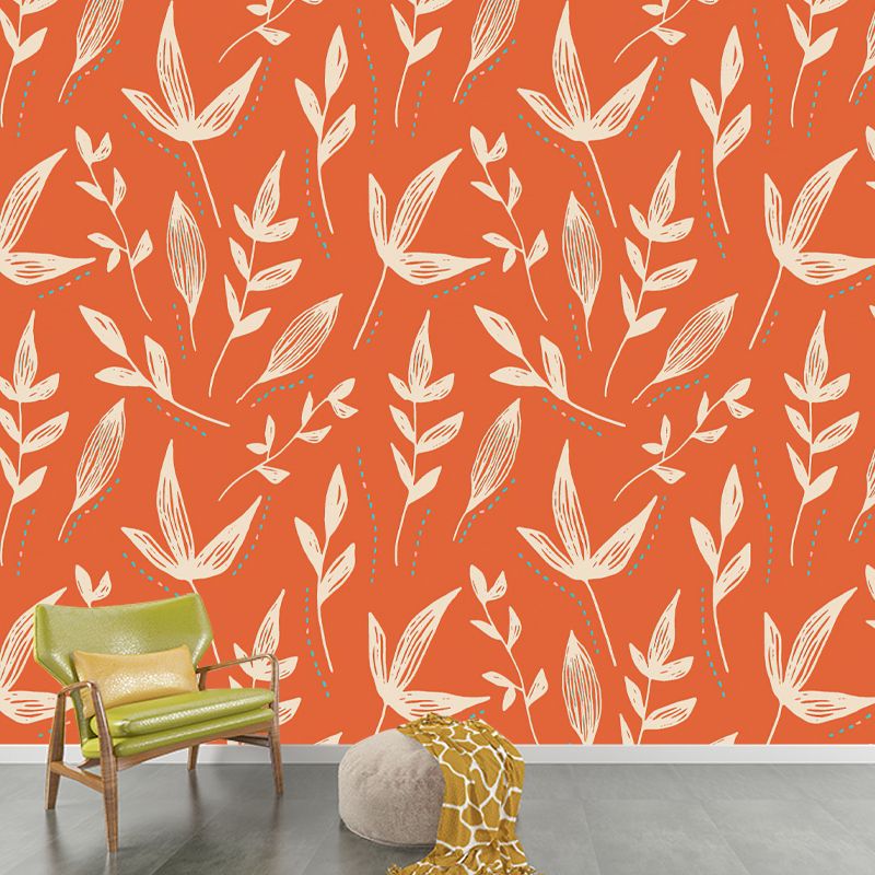 Botanical Illustration Mural Personalized Size Wall Covering for Sleeping Room