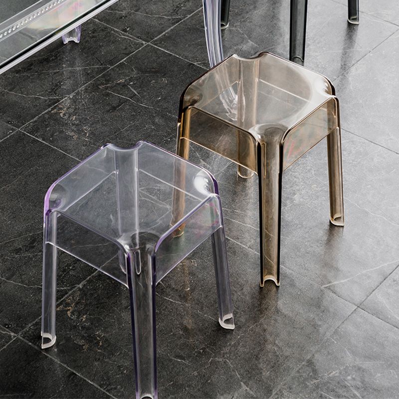 30" Height Backrest Armless Counter Stool Industrial Plastic Bistro Bar Chair with 4 Legs