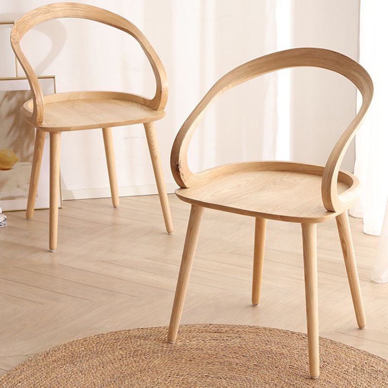 Traditional Arm Chair Open Back Wood Dining Room Chair for Kitchen