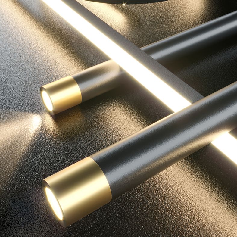 Impostazione dell'illuminazione del lampadario ombreggiato in metallo per la sala da pranzo