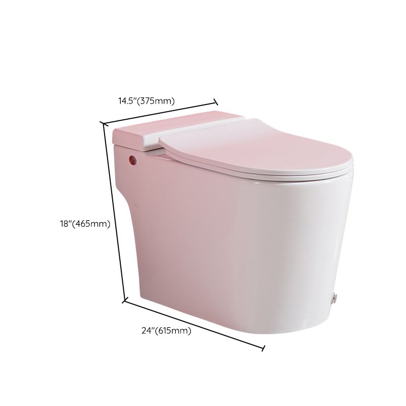 Contemporary Elongated Toilet Bowl Siphon Jet Flush Toilet with Seat for Bathroom