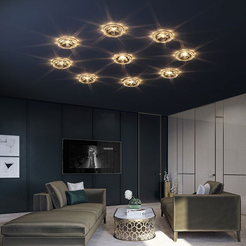 3.9 Zoll breite Mini Kristall Deckenleuchte Moderne Einfachheitsblume geformte Beleuchtungs-Befestigung für Schlafzimmer mit Metallüberdachung