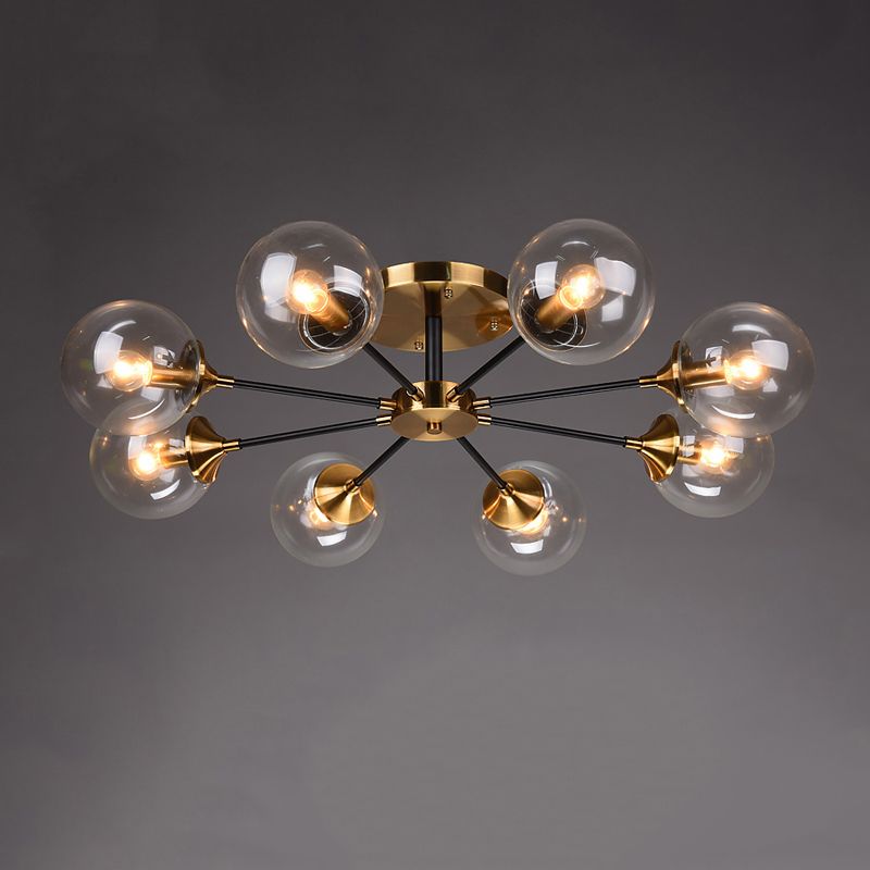 Eigentijdse bol spoeling licht armatuur glas spoelbevestiging plafondlicht in goud