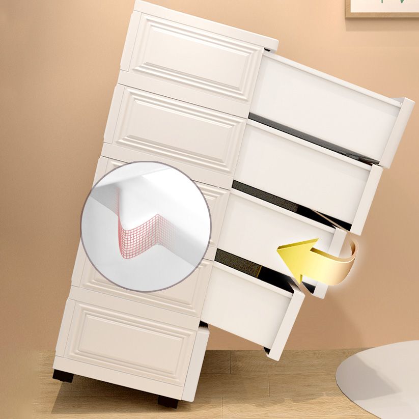 Plastic Matte Finish Non-Hanging Armoire Modern Storage Cabinet with Drawers