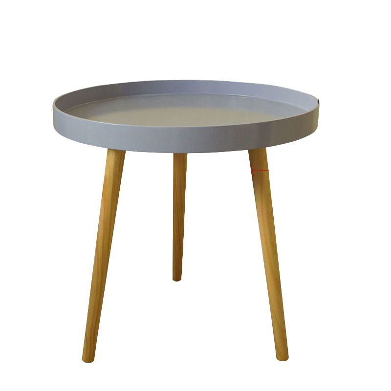 19.69 inch Wide Scandinavian Sofa Side Accent Table Wooden 3 Legs Round Side End Table