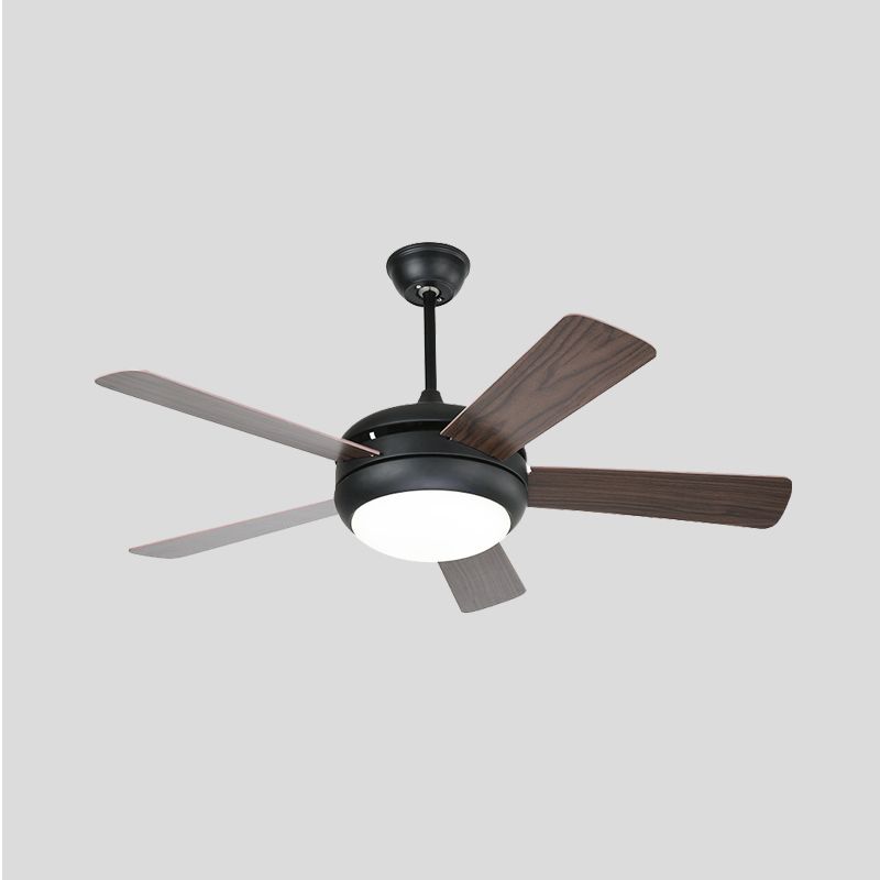 Metal Coffee Semi Flush Light Ayémordial Dome 48 "W LED LED PENDANT ANTIQUÉ lampe en 3 couleurs Lumière avec / sans conversion de fréquence, 5 lames