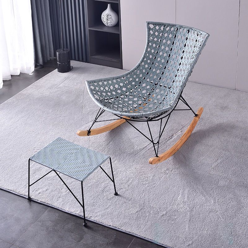 Contemporary Rattan Rocker Chair Water Resistant Rocking Chair for Living Room