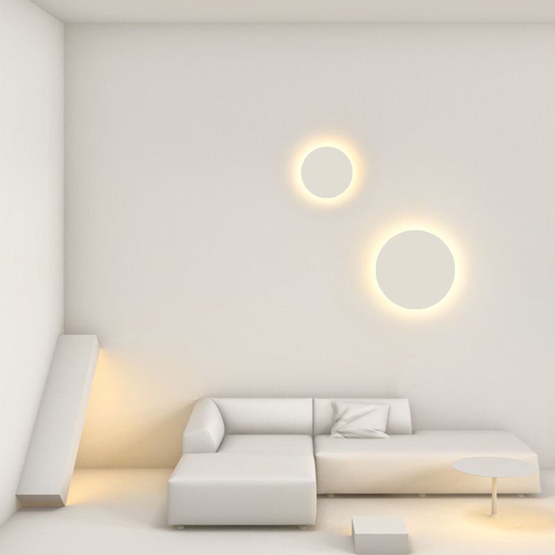 Modern Style Circle Shape Wall Sconce Metal 1 Light Sconce Lighting for Living Room