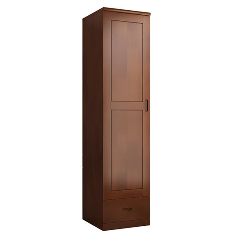 74.8"H Traditional Rubberwood Storage Cabinet with Garment Rod Matte Finish Cabinet