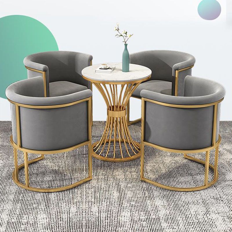 Luxury Upholstered Side Chairs Scandinavian Style Armless Solid Back Chair