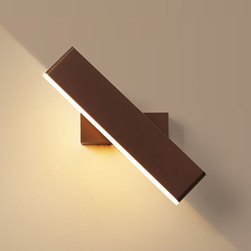 Rectangle Shape Metal Wall Light Modern Style Single Light Wall Mount Lighting