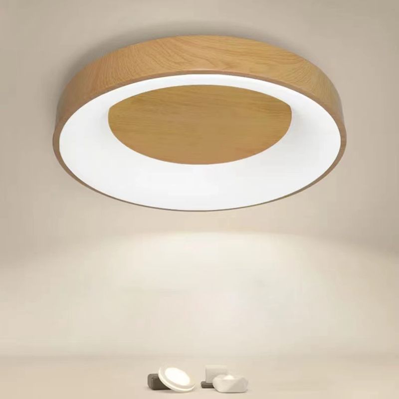 Metal Round Shape Flush Mount Light Modern 1 Light Flush Mount Lighting Fixtures in Brown