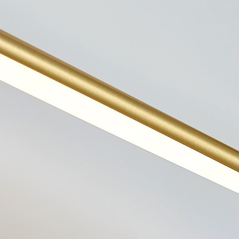 Modern Minimalist Style Linear Flush Mount Wall Sconce Copper Wall Mounted Vanity Lights in Gold Finish