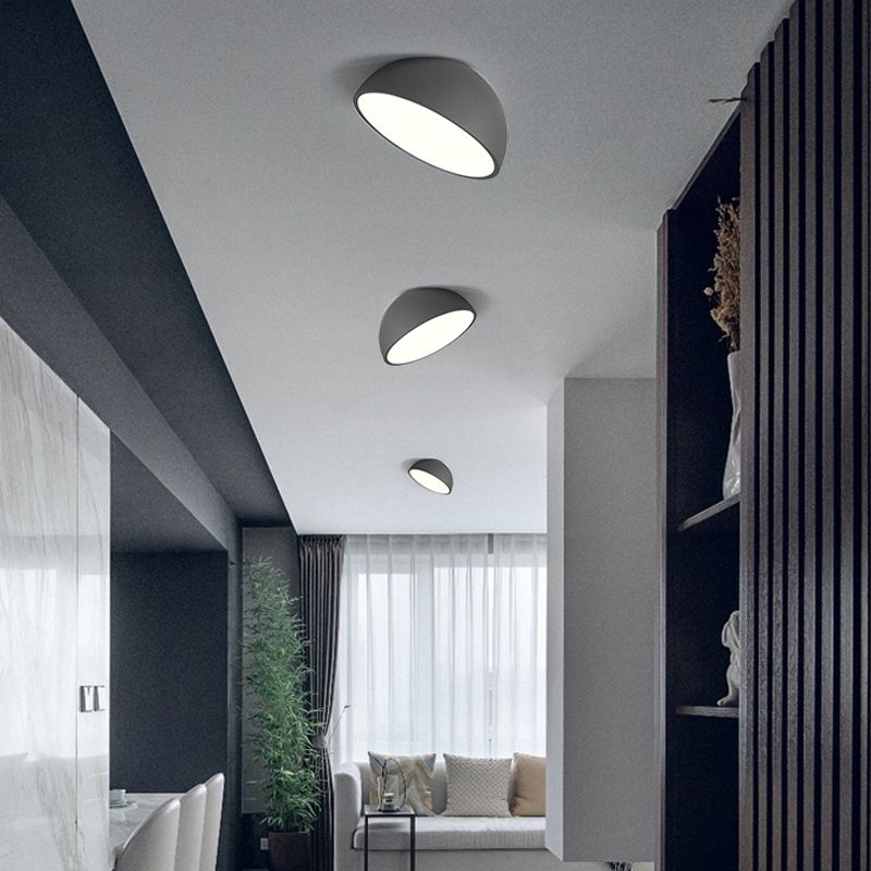 Modern Minimalist LED Flush Mount Iron Hemisphere Sconce Ceiling Light with Acrylic Shade