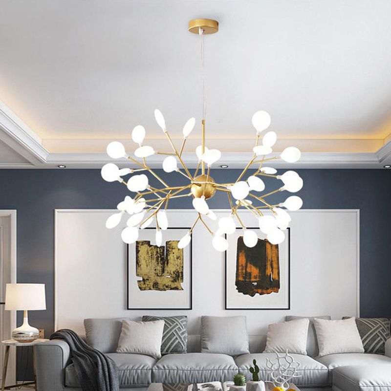 Round Pendant Lighting Fixtures Modern Chandeliers For Dining Room with Acrylic Shade