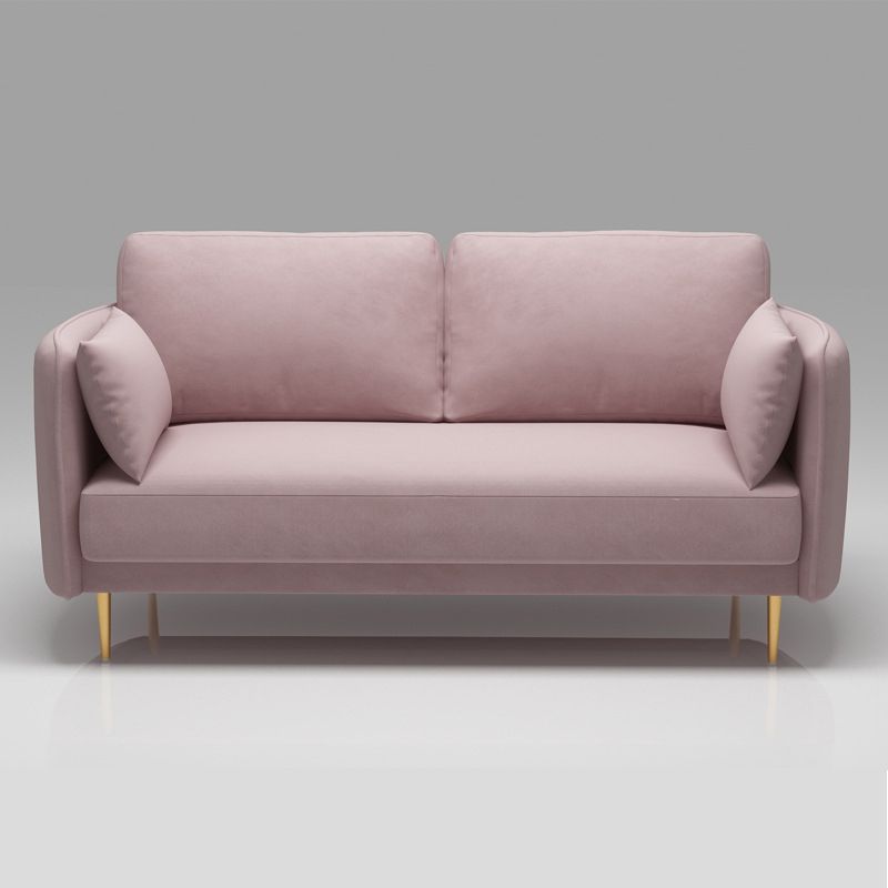 Mid-Century Modern Square Arm Sofa 32.2-In High Cushions Slipcovered Sofa