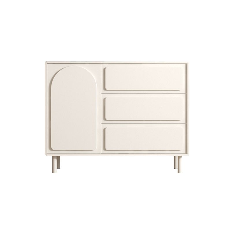 37.4"Tall White Wooden Cabinet , 3- Drawer Rectangle Accent Cabinet