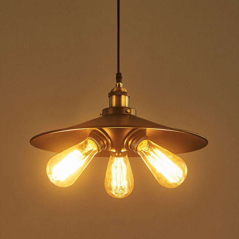 3 Lights Saucer hanglampen retro industrieel metalen plafondarmatuur voor coffeeshop