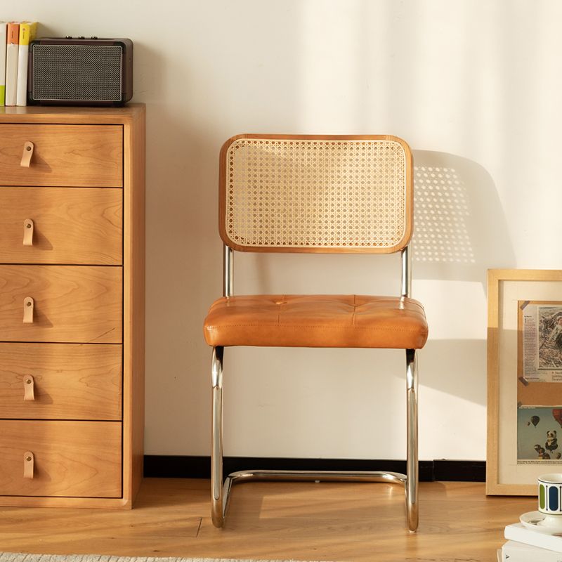 Contemporary Style Open Back Leather Upholstered Home Dining Chairs