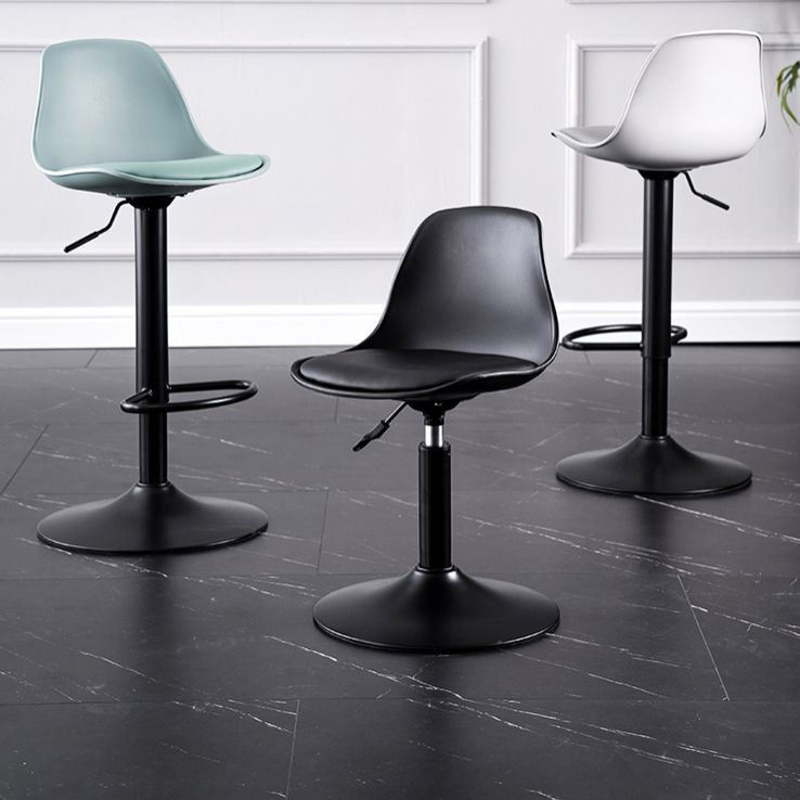 Contemporary Plastic Home Counter Stool Matte Finish Footrest Barstool
