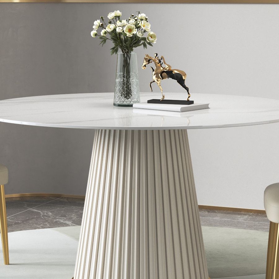 Nordic Sintered Stone Dining Room Set with Round Leg Dining Furniture for Home Use