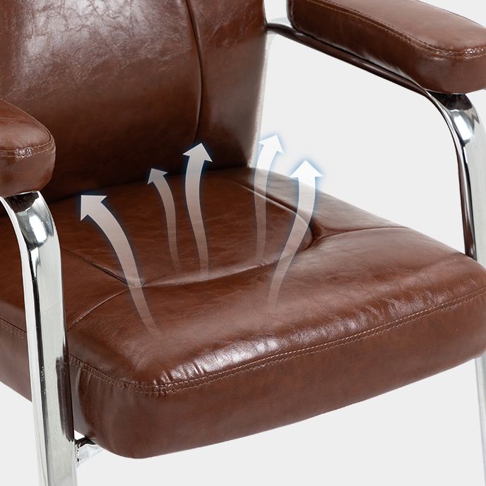 Sillas de comedor de cuero de estilo moderno Sillas laterales de comedor con brazo trasero sólido