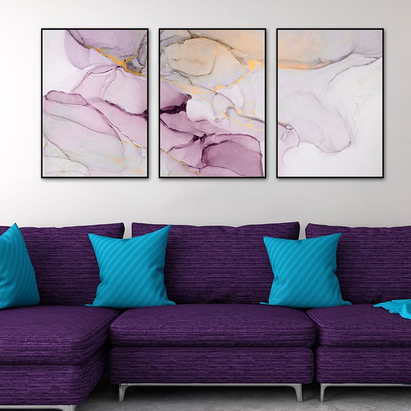 Ombre Pattern Painting for Boys Room in Light Color, Multiple Sizes, Set of Three