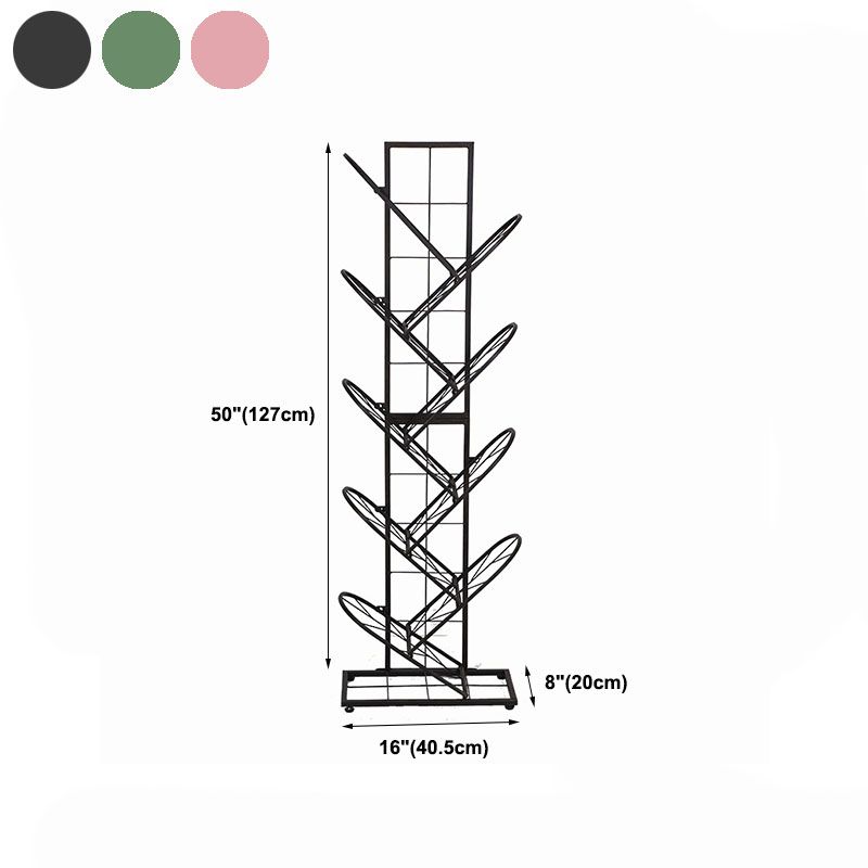 Modern Metal Bookcase Geometric Closed Back Bookshelf in Burnish