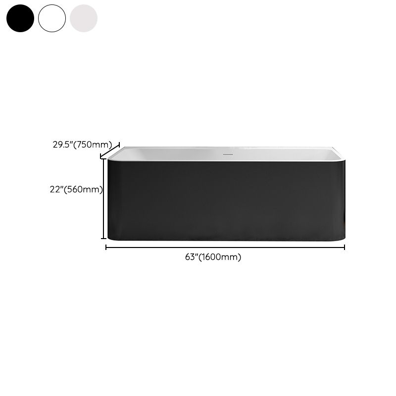 Stone Rectangular Soaking Bathtub Antique Finish Back to Wall Bath Tub