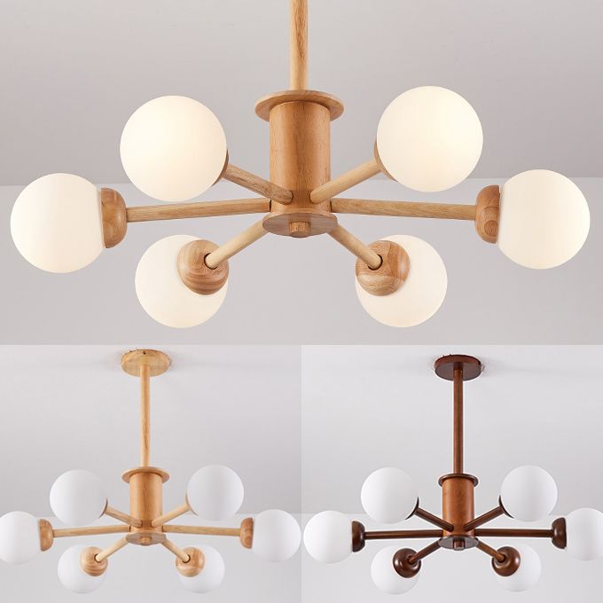 Lámparas de lámpara de lámpara de globo modernas lámparas colgantes colgantes de múltiples cabezas con sombra de vidrio