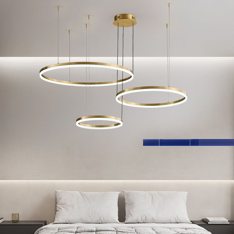 Eigentijdse lichte luxe stijl hangsel kroonluchter licht cirkelvormige kroonluchter voor woonkamer