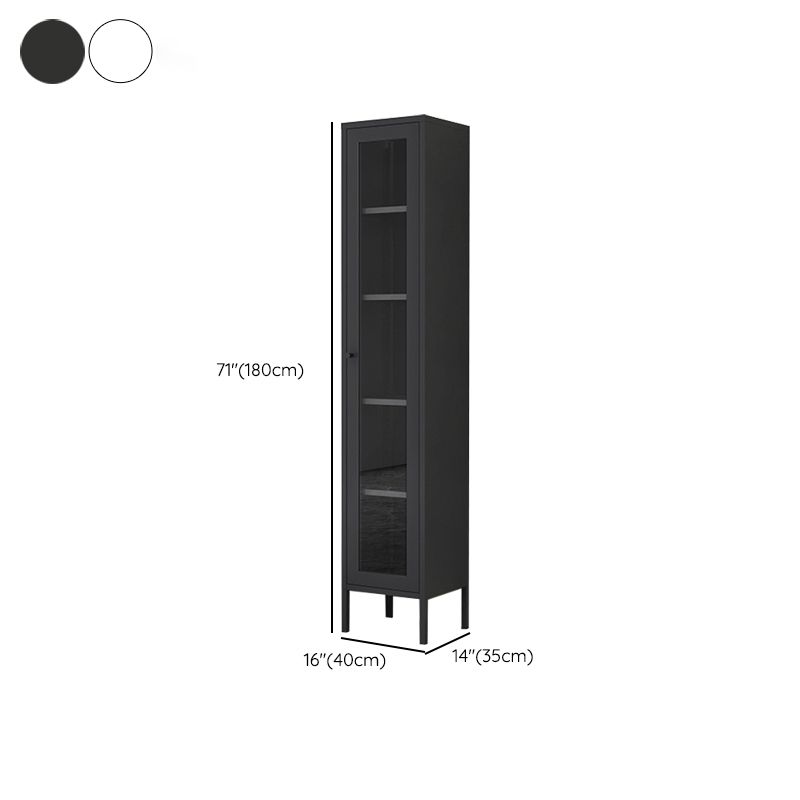 Scandinavian Standard Bookshelf Metal Closed Back Bookcase with Doors