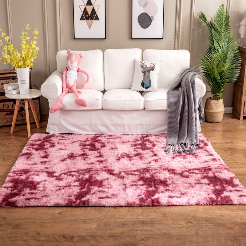 Sky Blue Modern Rug Polyester Gradient Rug Washable Rug for Home Decor
