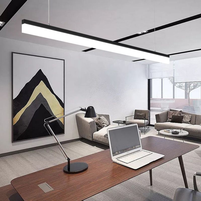 Paxage de lampe à île LED Nordic moderne Office Rectangle Pendant Light