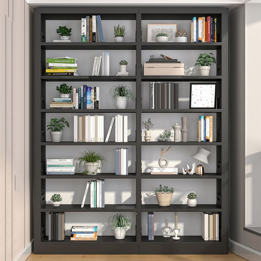 Open Steel Bookshelf Modern Home Office Rectangular Bookcase
