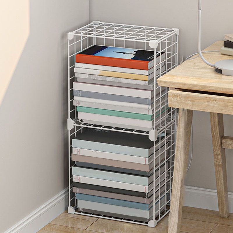 Contemporary Metal Shelf Bookcase Closed Back Home Book Shelf