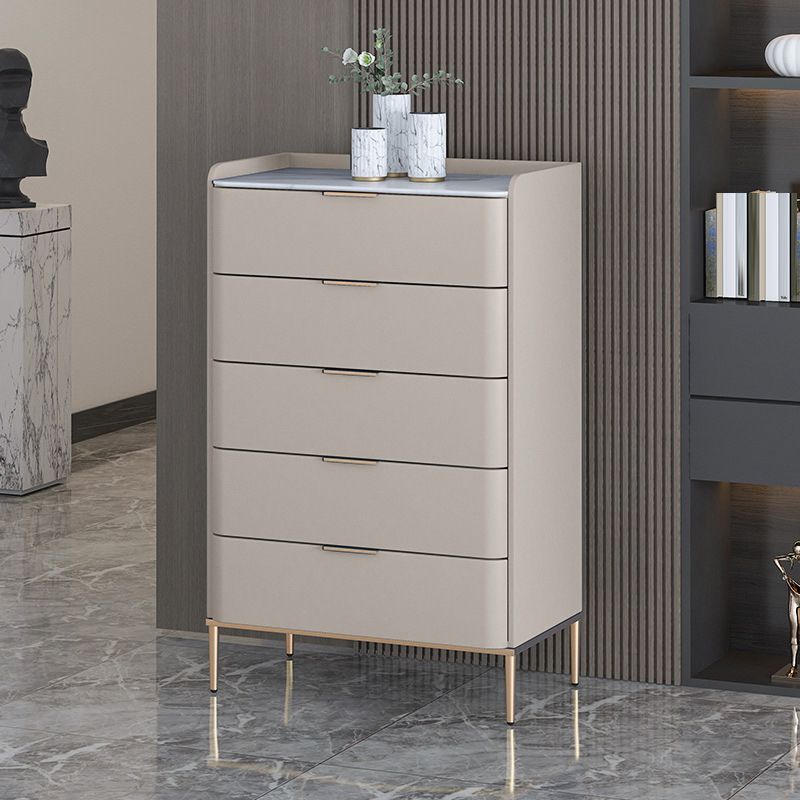 Vertical Glam Stone Storage Chest Bedroom Chest with Drawers