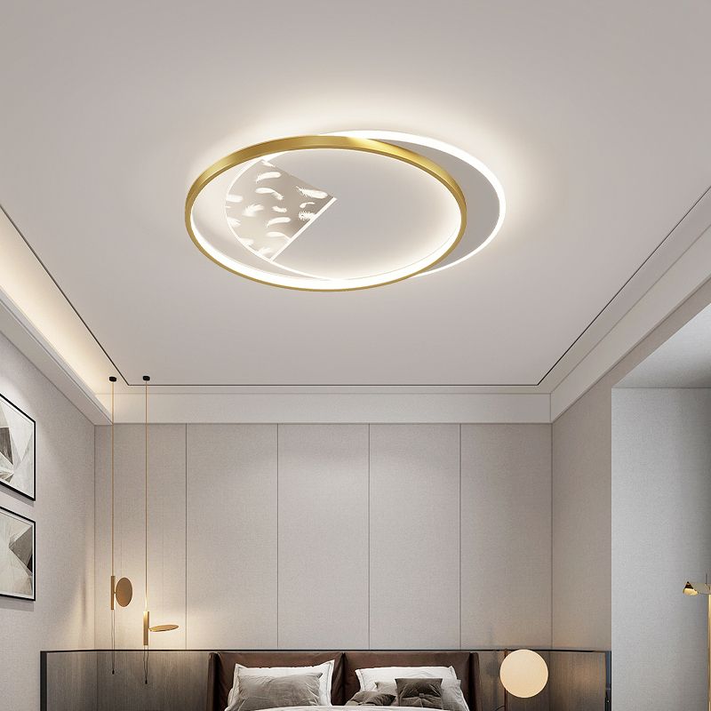 Plafonnier en forme de géométrie de Style moderne, éclairage de plafond en métal à 2 lumières pour le salon