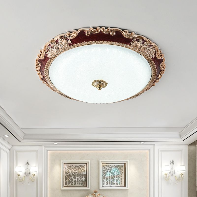 14 "/16"/19.5 "large LED bol encastré lampe campagne rouge/bleu finition verre de lait encastré plafonnier pour chambre