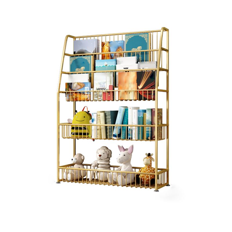 Office Closed Bookshelf Modern Metal Bookcase with Rectangle Shelves