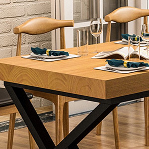 Industrial 1/2/7 Pieces Dining Set Solid Wood Natural Double Pedestal Dinette Set