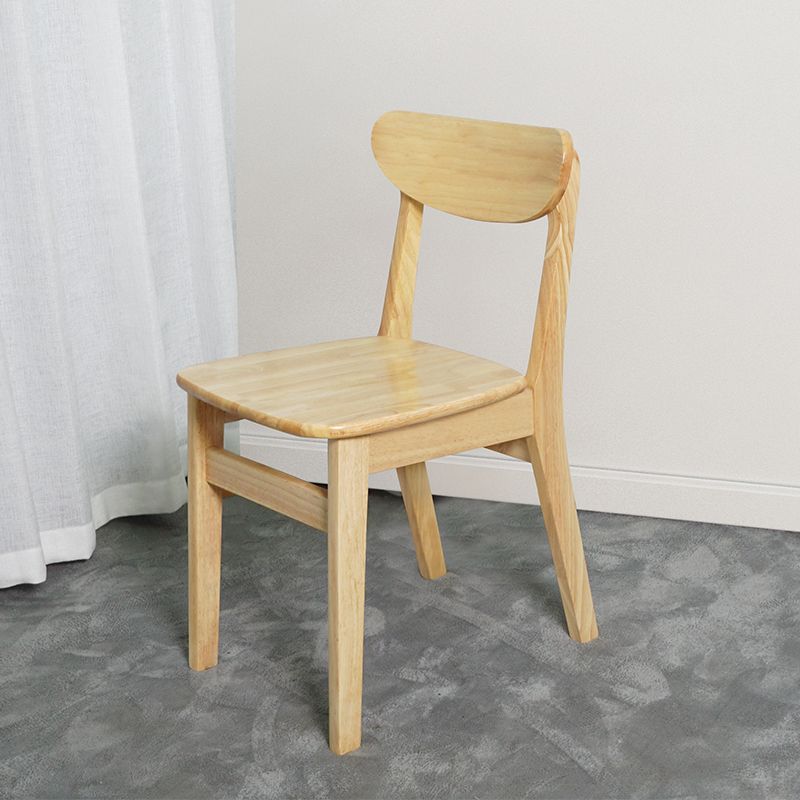Silla auxiliar escandinava de madera de caucho con respaldo abierto, silla de comedor tapizada natural (juego de 2)
