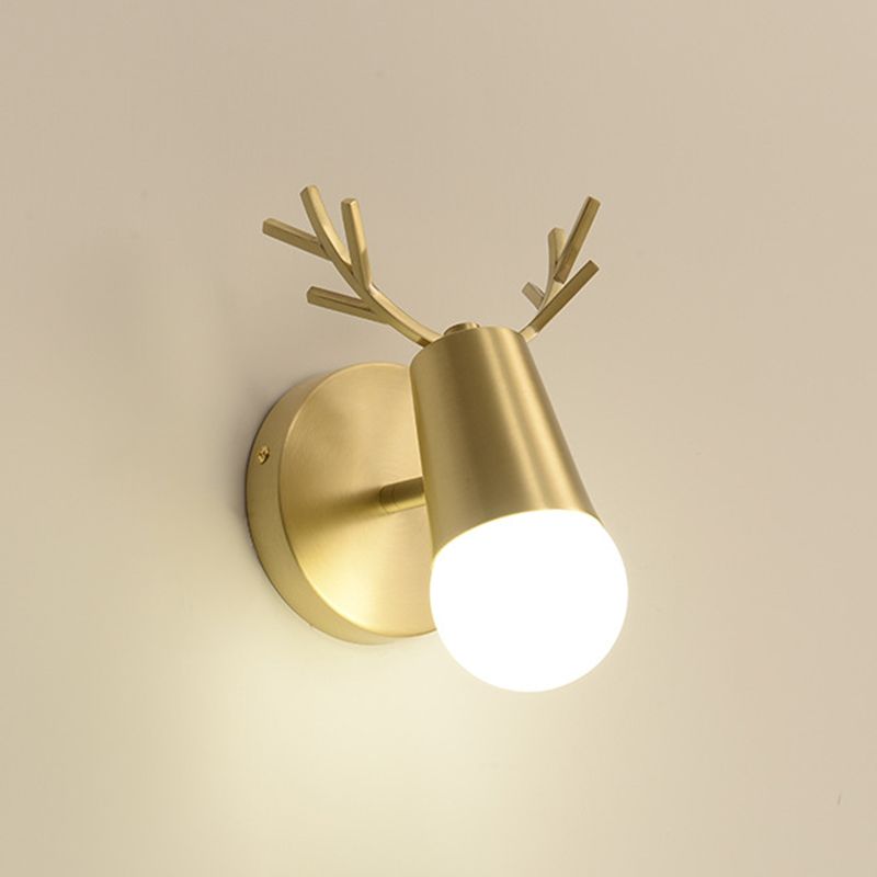 Metal Wall Lighting Modern Style Sconce Lamp in Gold for Bathroom