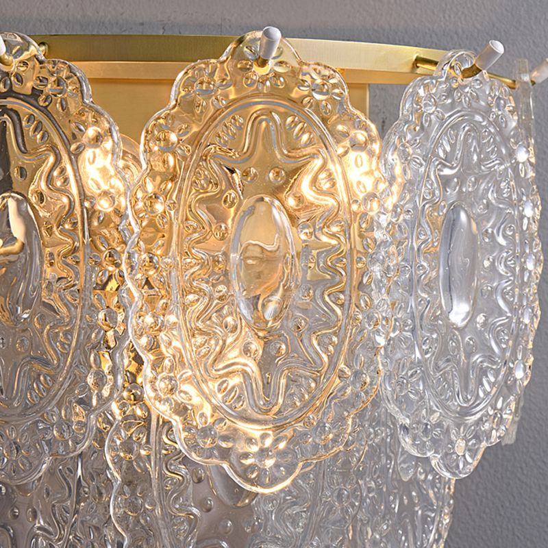 Contemporary Clear Shade Wall Sconce Lighting Unique Shade Wall Lamp for Bedroom