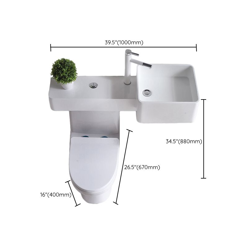 Contemporary Flush Toilet Floor Mount One-Piece Toilet Toilet Bowl