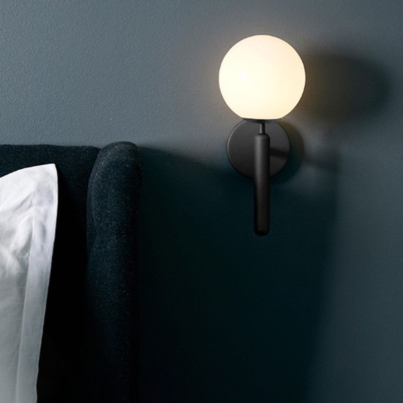 Oro e nero rotondo a muro leggero moderno in stile semplice vetro applique a luce singola