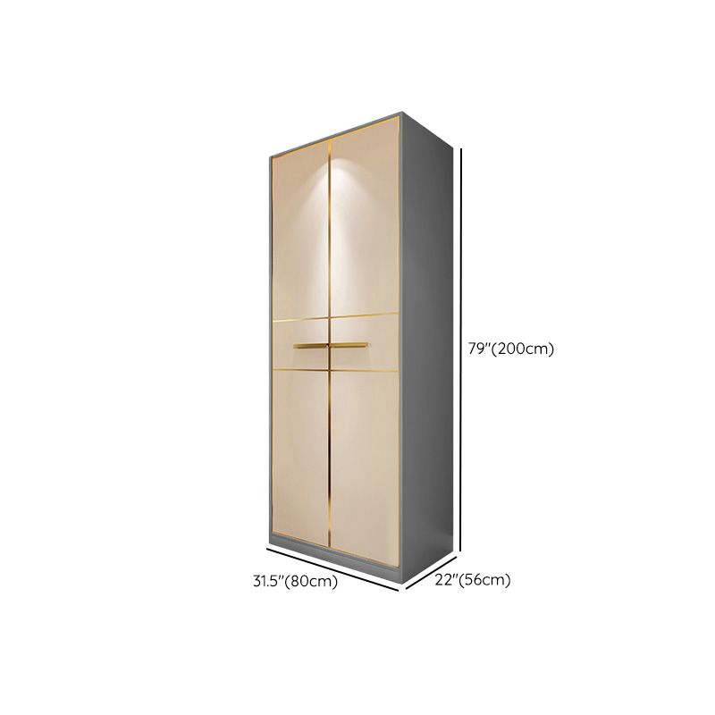 Modern Wooden Wardrobe Cloth Rod Included Wardrobe Closet with Soft Close Door